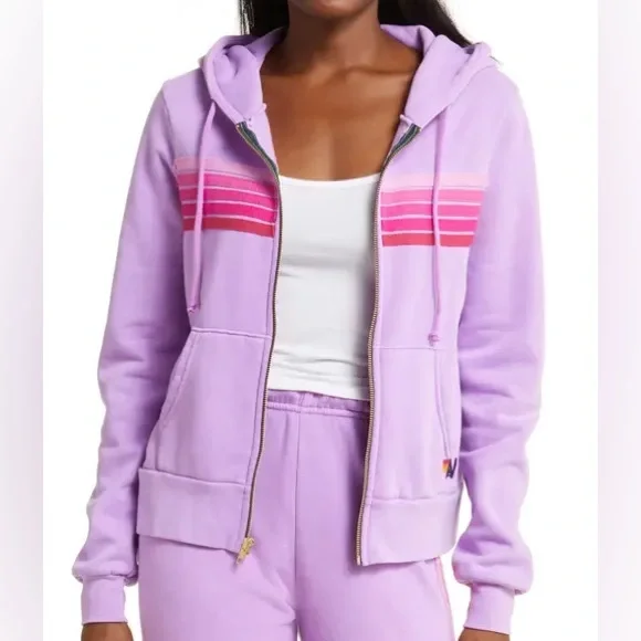 Aviator Nation 5 Stripe Zip Hoodie - Picture 1 of 5